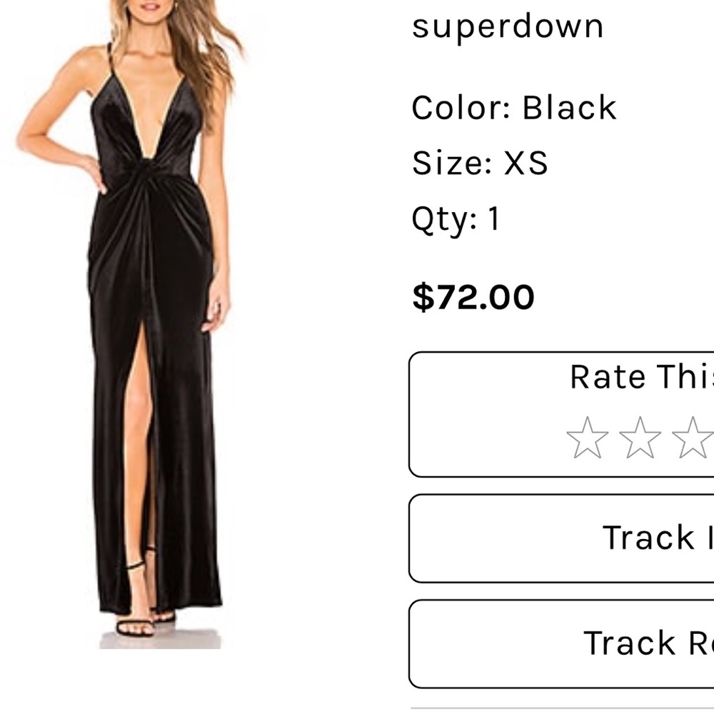 Superdown black velvet dress